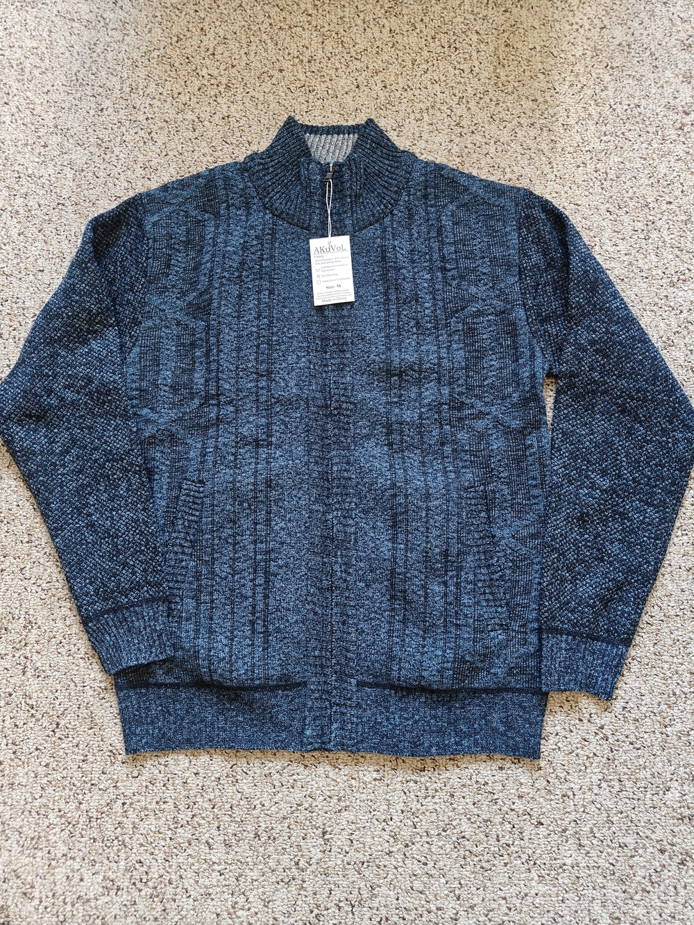 Men's Full-Zip Long Sleeve Cardigan Sweater Fleece Lining